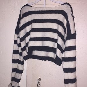Striped crop sweater